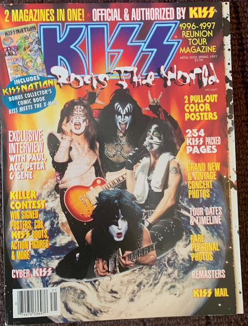 KISS Rocks The World 1997 Metal Edge Magazine HAS POSTERS