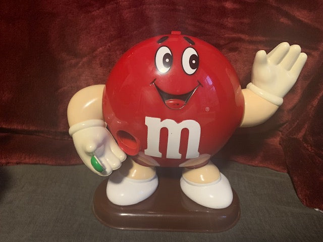 Vintage 1992 Red M&M Candy Dispenser Collectible - 9 inches Tall