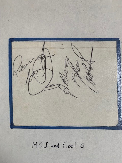 MCJ and Cool G Signature card - Rare Maritimes Music collectible