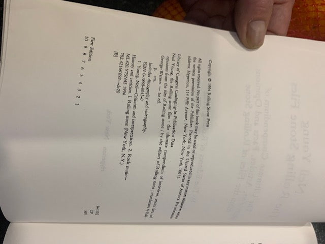 Neil Young the Rolling Stone Files - Advance Uncorrected Proof - SC - 1994