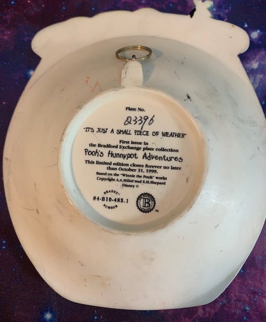 POOH'S HONEYPOT ADVENTURES "IT'S JUST A SMALL PIECE OF WEATHER" PLATE
