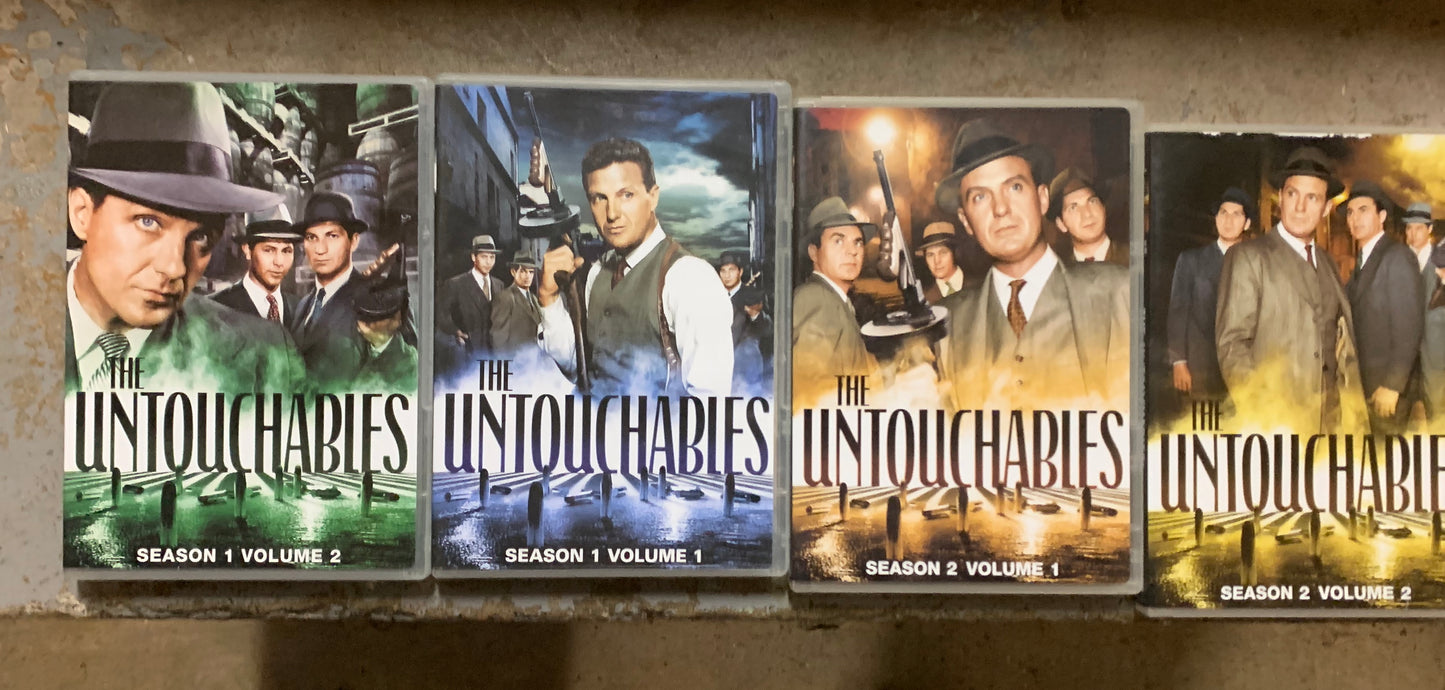 THE UNTOUCHABLES - SEASON 1 - VOL 1 & 2 / SEASON 2 - VOL 1 & 2 DVD SETS