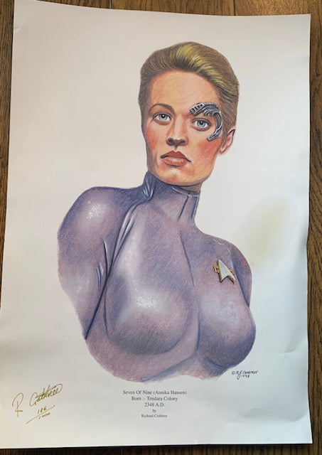 Seven of Nine - Limited Edition Print -Richard Crabtree 116/1000 Signed in Gold Ink by Artist