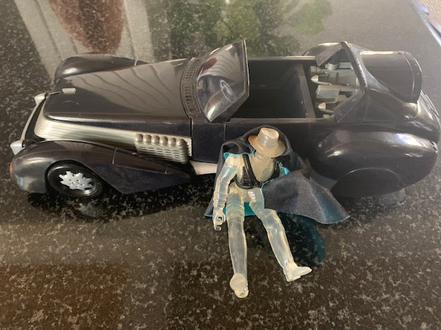 The Shadow Mirage SX-100 Car  & The Shadow Clear Ambush 5 1/2" Action Figure Vintage 1994 Kenner (Rare)