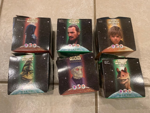 6- STAR WARS Episode1 Toy Taco Bell KFC Pizza Hut NIB 1999 ( smaller box )