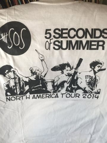 5 SECONDS of SUMMER - NORTH AMERICA TOUR - White T Shirt (S)