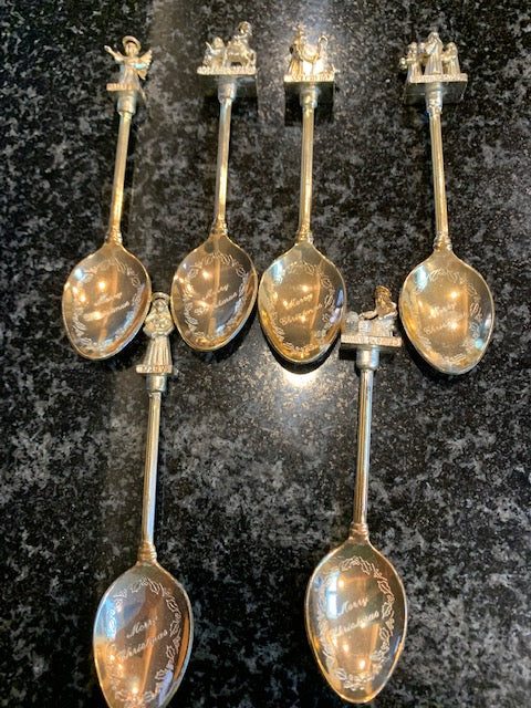Spoon Collection # 2 - 7 gold plated & 1 copper plated